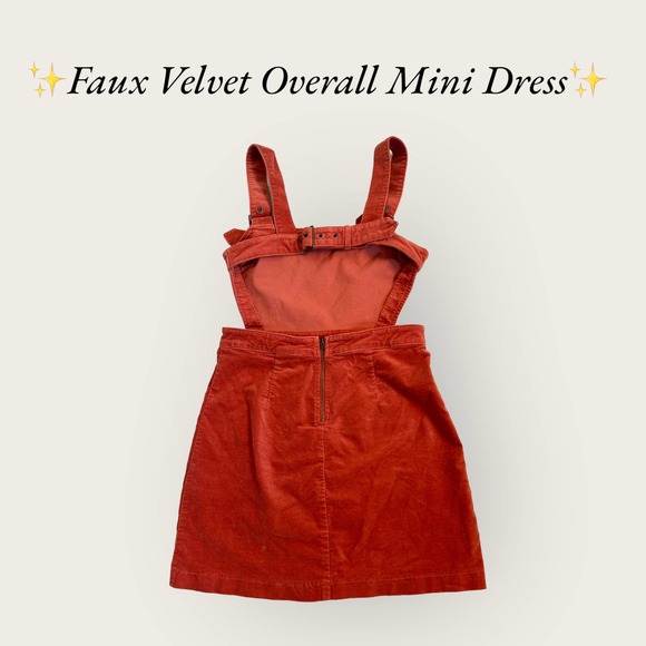 ✨Forever 21 Faux Velvet Overall Mini Dress. Size Medium✨ - Picture 7 of 9